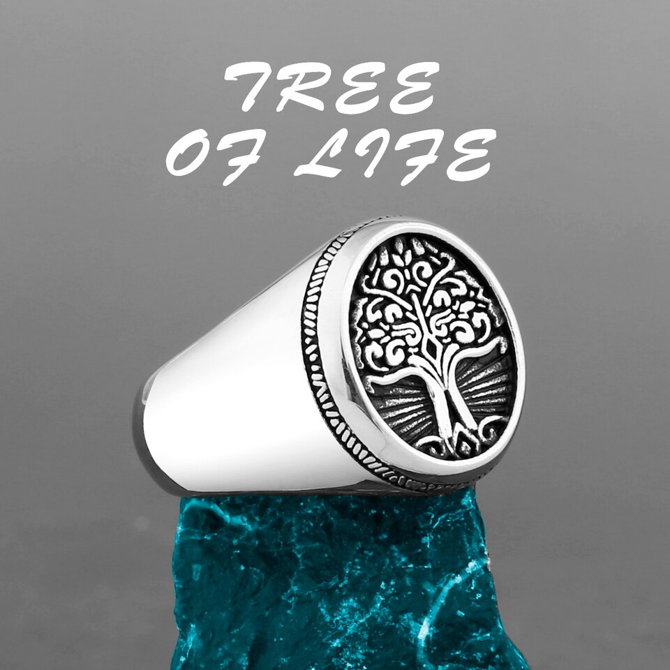 stainless steel ring – tree of life